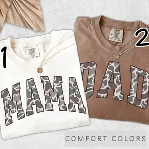 Comfort Colors Mom Dad Shirts, Matching Mama & Dad T Shirts, Christmas Gift, Pregnancy Announcement, New Mom Gift, New Dad Shirt