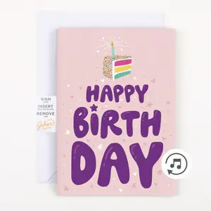 Endless Birthday Cake Card with Glitter Endless Birthday Cake Card with Glitter