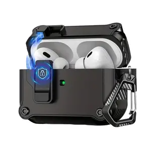 for Airpods Pro 3 Case Lock 2025, Shockproof Protective Cover for Pro 3rd (2025) Generation for Airpods And Ipod, Includes Carabiner for Men And Women