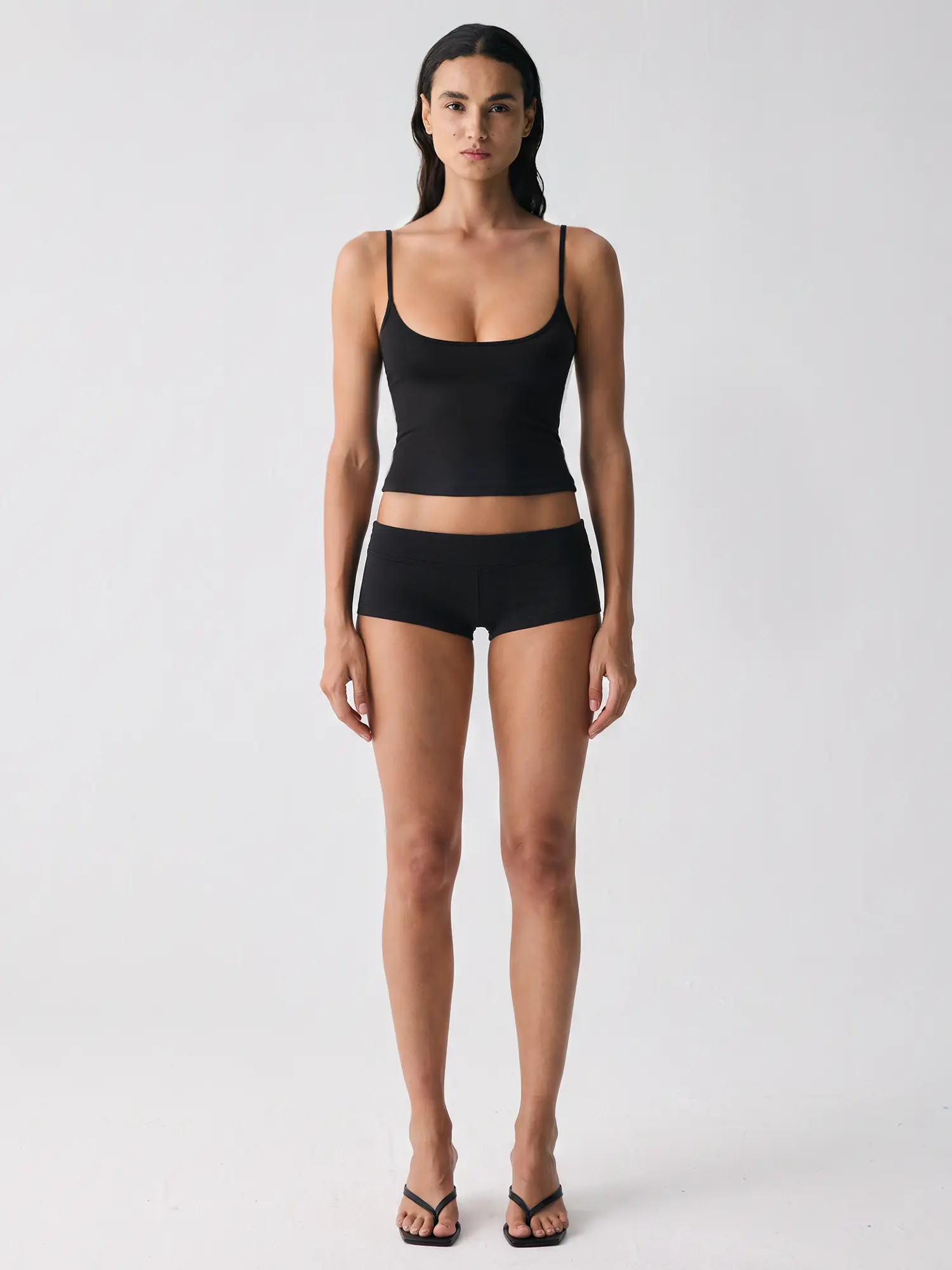 FDR Women's Spaghetti Strap Waist-Cinching Cami Tank Top Slim Fit Yoga Workout Camisole Activewear