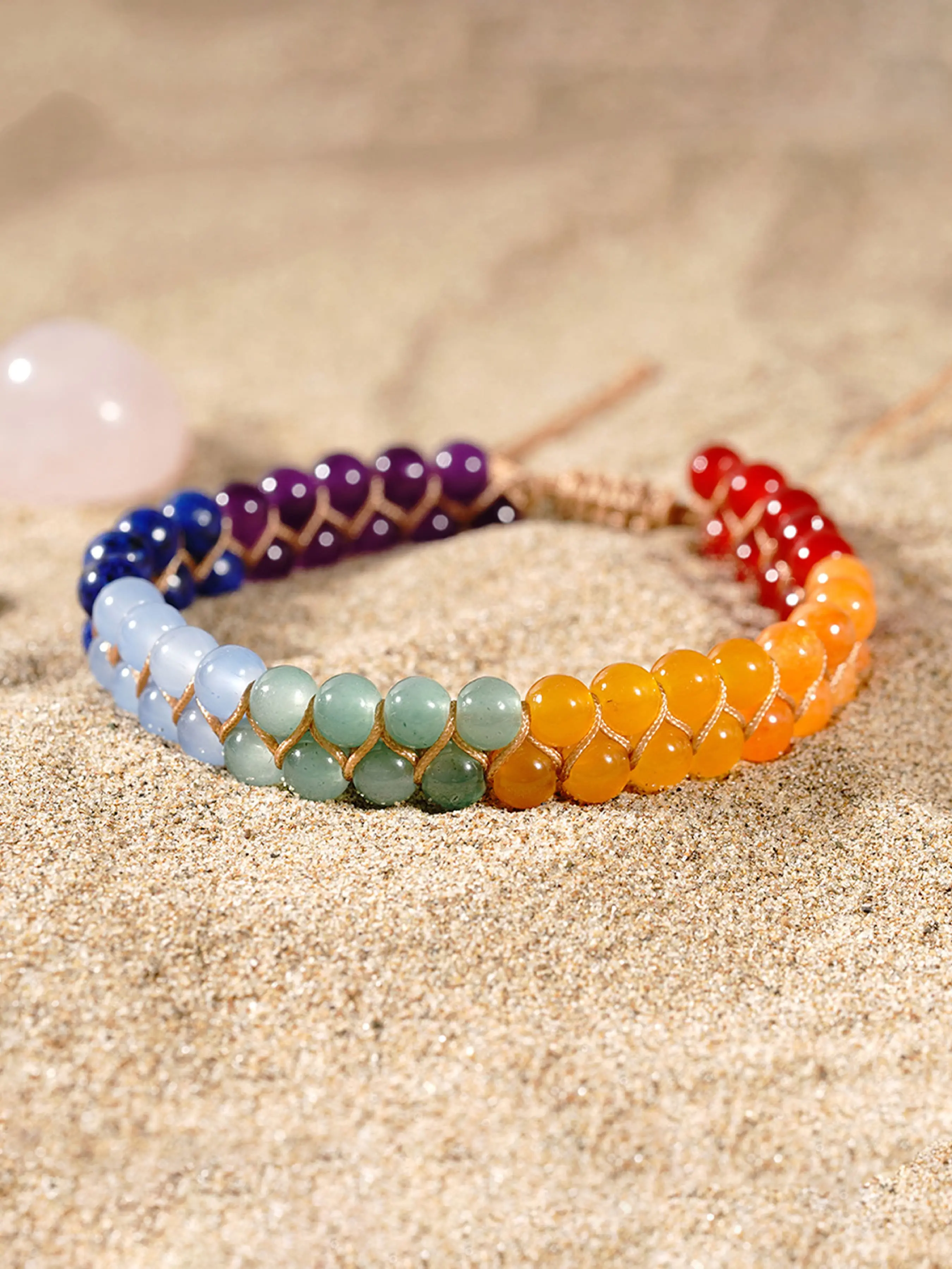 Handmade Bohemian Chakra Crystal Beaded Anklet, Perfect Gift for Meditation and Energy Healing, Ideal for Family and Friends