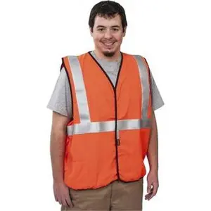 OccuNomix Size 2XL Flame Resistant/Retardant Orange Solid General Purpose High Visibility Vest 48 to 50" Chest, Modacrylic/Aramid Blend, Hook & Loop Closure, 1 Pocket, ANSI 107-2015, ASTM F1506, ATPV=5.4 cal/cm² LUX-SSG/FR-O2X