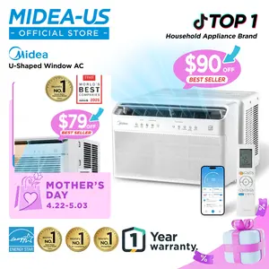 Midea 6K/8K/10K/12K BTU U Shaped Smart Inverter New Window Air Conditioner,  2026 version AC, Cools up to 450 Sq. Ft.,Ultra Quiet with Open Window Flexibility, Works with Alexa/Google Assistant, 35% Energy Savings, Remote Control, Mother’s Day