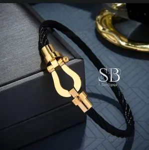 the luxe collection Sebastián wire Tatnium bracelet for men and women. Birthday Wedding Engagement Daily Auspicious Anniversary