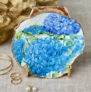 Blue Hydrangea Scallop Shell