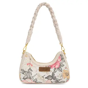 Wrangler Vintage Floral Print Hobo Bag Braided Handle Shoulder Bag for Women