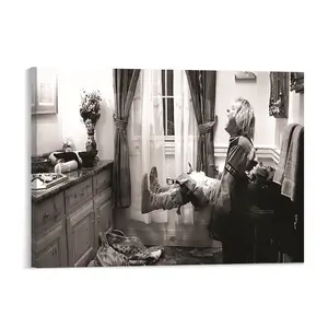 Dumb and Dumber Canvas Wall Art Funny Bathroom Decor Black and White Movie Poster Harry Toilet Scene Picture Restroom Humor Apartment Bedroom Living Room Wall Hanging Canvas Prints Men Cool Gag Gift Unframed