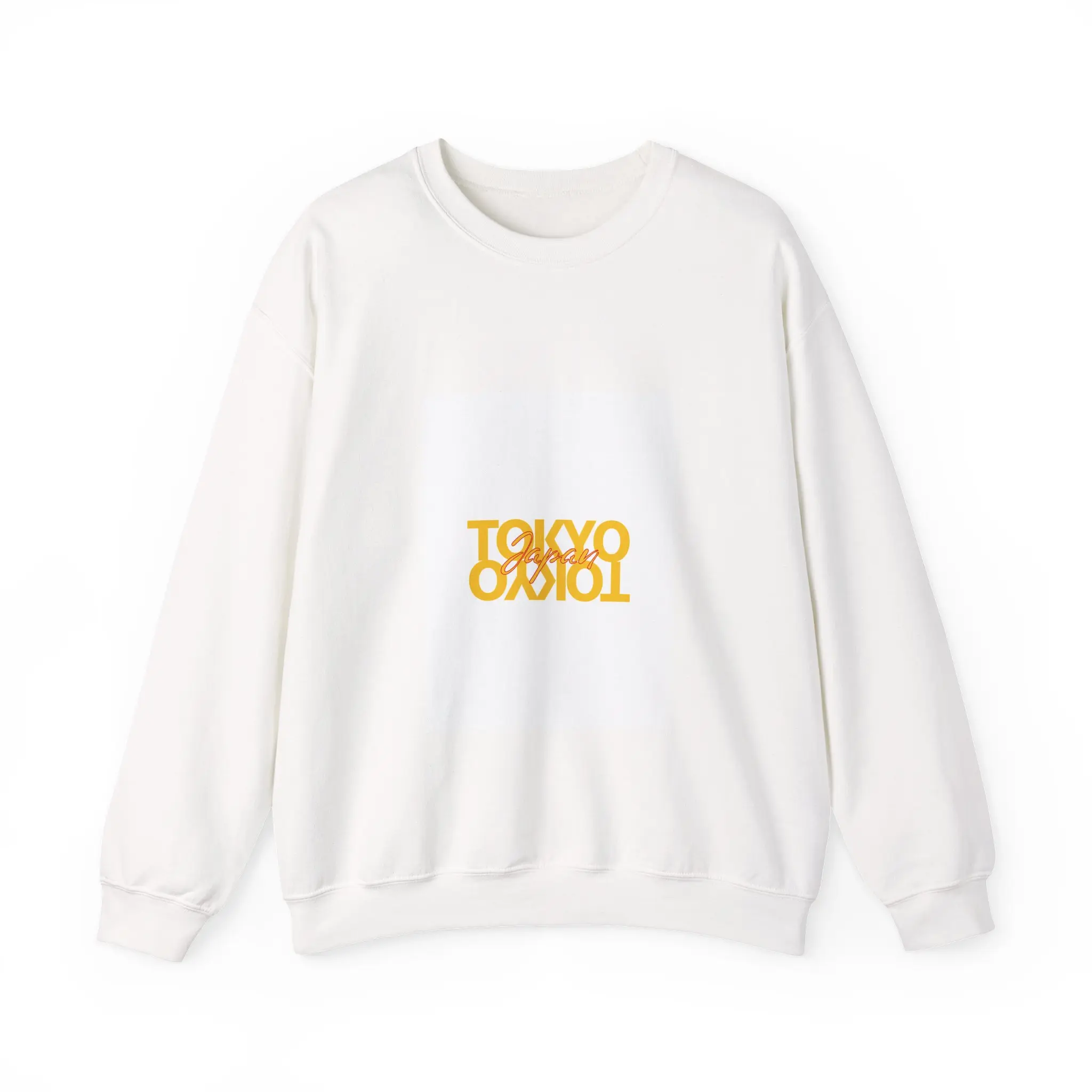 Men's Tokyo Logo Crewneck Sweatshirt - Regular Fit, All Seasons, Cotton-Poly Fabric, Cold Wash, Minimal Retro Typography, Embroidered Motif, Minimalist Print