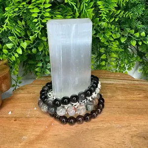 Bluegrass Crystal Collective Selenite Harmonizer Crystal Bracelet Holder & Energy Cleanser from Morocco for Healing Crystals