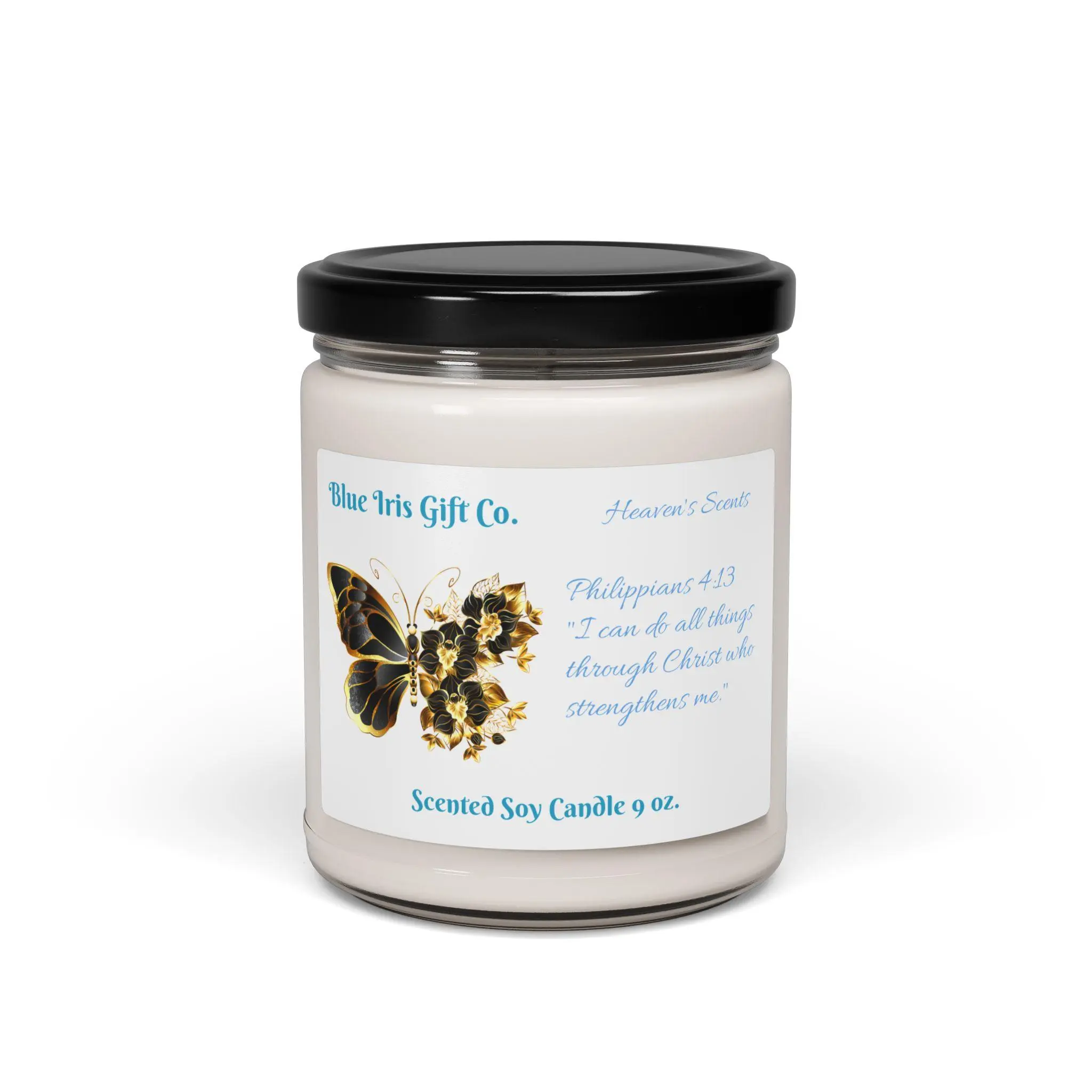 Heaven's Scents | All Natural Scented Soy Candle | Philippians  4.13 Aroma Decor Gift Glass Cozy Freshener Ornaments Decoration
