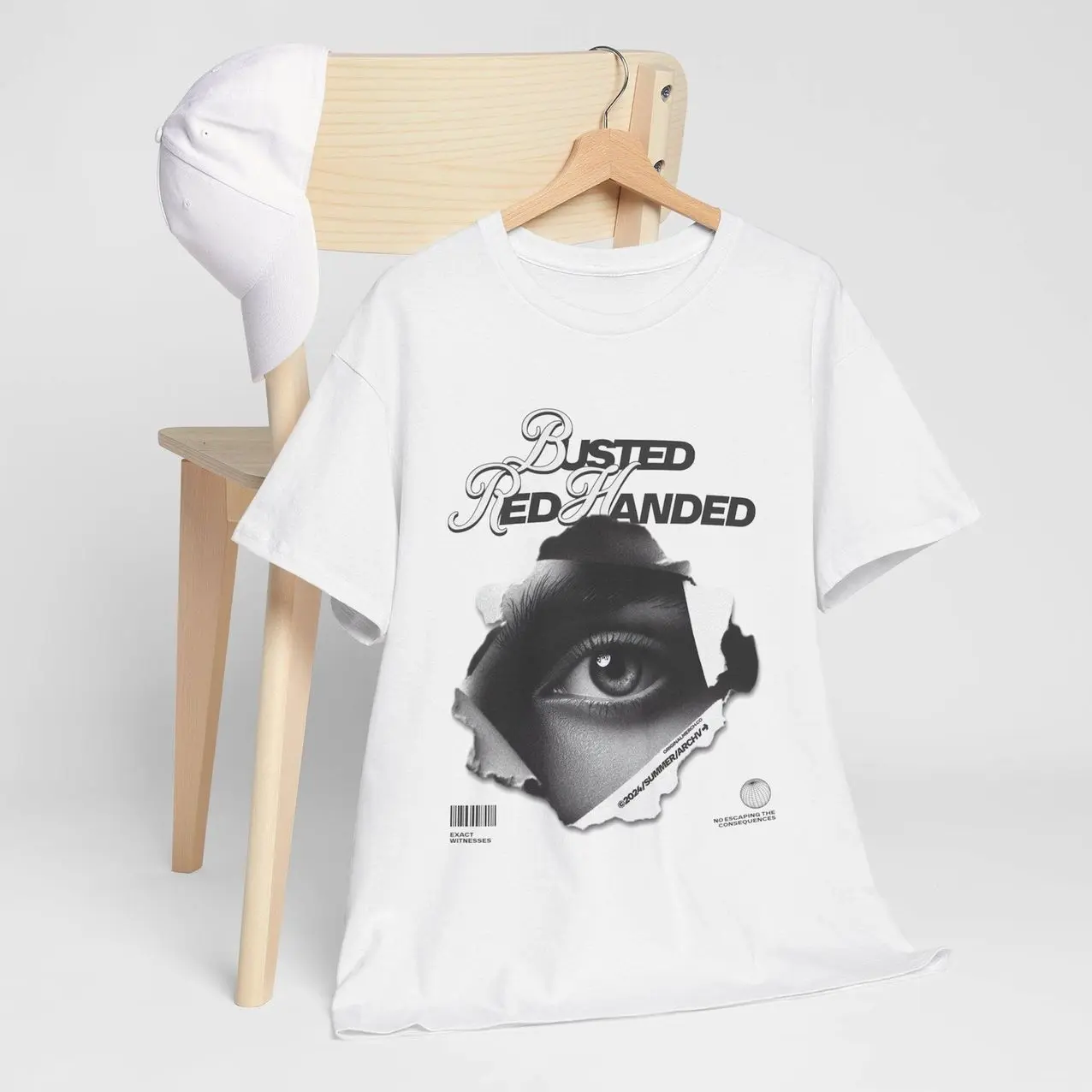 Busted Red Handed Shirt, Graphic Eye Tee, Y2K Cyber Grunge Clothing, Torn Paper Aesthetic Top, Edgy Streetwear, Gildan 5000 Alternative QEI