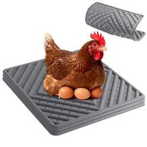 Chicken Nesting Pads for Chicken Coop, Washable Laying Pads for Nesting Box, Reusable Hen Nesting Box Pads for Coop Bedding, Soft Silicone Material, Easy to Clean, 12" x 12", Grey, 3 Pack