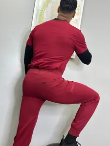 Men's Burgundy Beta Jogger Scrub Pants