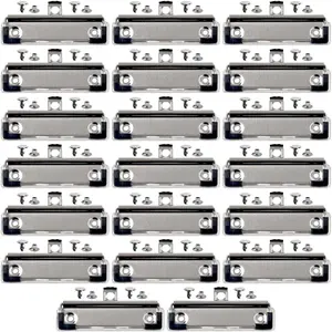 20 Pack Clipboard Clips with Rivets Mountable Clipboard Clamps Metal Clipboards Hardware with Rubber Grip and  Hole for Office, School,  (3.94x1.18 inch)
