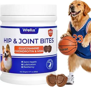 260 Bites Wellix Dog Hip and Joint Supplement Arthritis Pain Relief with Glucosamine Chondroitin MSM Functional Ingredients Joint Care Chews for Senior Dogs Antioxidant Supplements