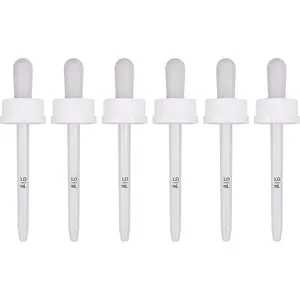 6Pack Replacement Screw Droppers, 1.0 ml Straight Tip Pipette Plastic Closure Top For Minoxidil Bottles
