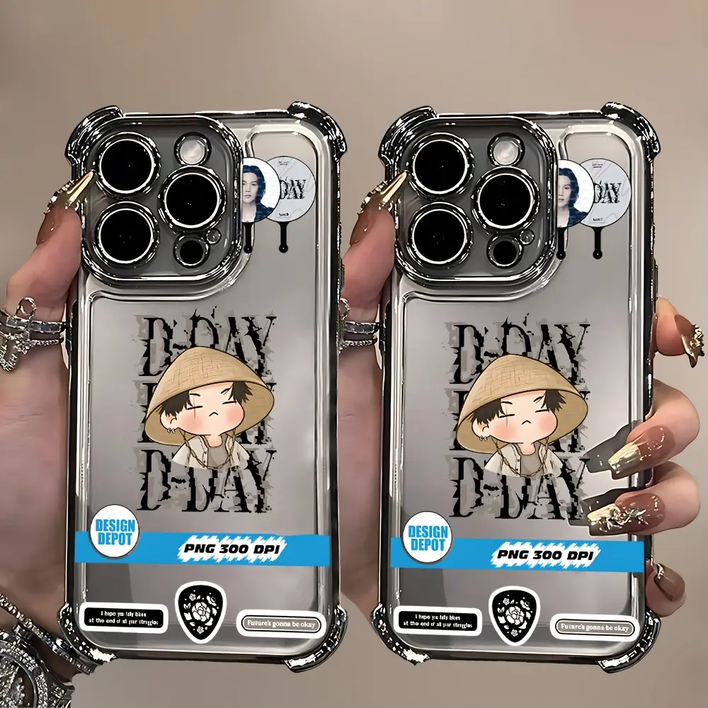 M-Min Y-Yoongi Themed Shockproof TPU Handheld Cellphone Casing - Anti-Drop Transparent Soft Back Cover for iPhone 17,16e,16,15,14,13,12,11,Mini,Pro,Max,Air,X,XR,XSMAX,8,7 Plus - Device Protection Accessory, Accessories, Shockproof Phone Cover, Multi-Model