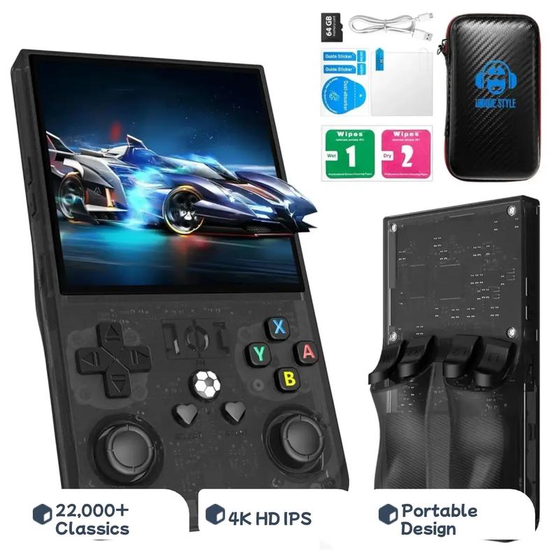 R36max Retro Handheld Game Console with 22000+ Classic Games, Portable Open Source Linux System, 4.0 Inch 4K HD IPS Screen, Handheld Gaming Console
