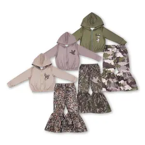 Girl Winter Hoodies Set Hunting Season Camo Winter Jacket Outfit