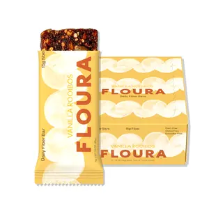 Floura Vanilla Rooibos Fiber Bar 12-Pack - 15g Fiber, Fruit-Forward, Gluten-Free, Snack for Wellness On-The-Go