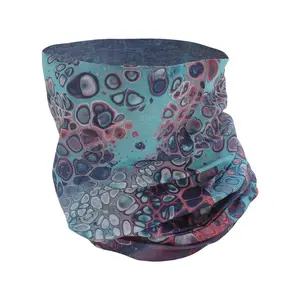 Unique Bargains Sunscreen Bubbles Pattern Face Scarf Mask Cyan Blue 1 Pc