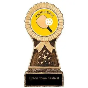 BuyAwardsandTrophies Pickleball Star Stand Trophy (6""), Gold