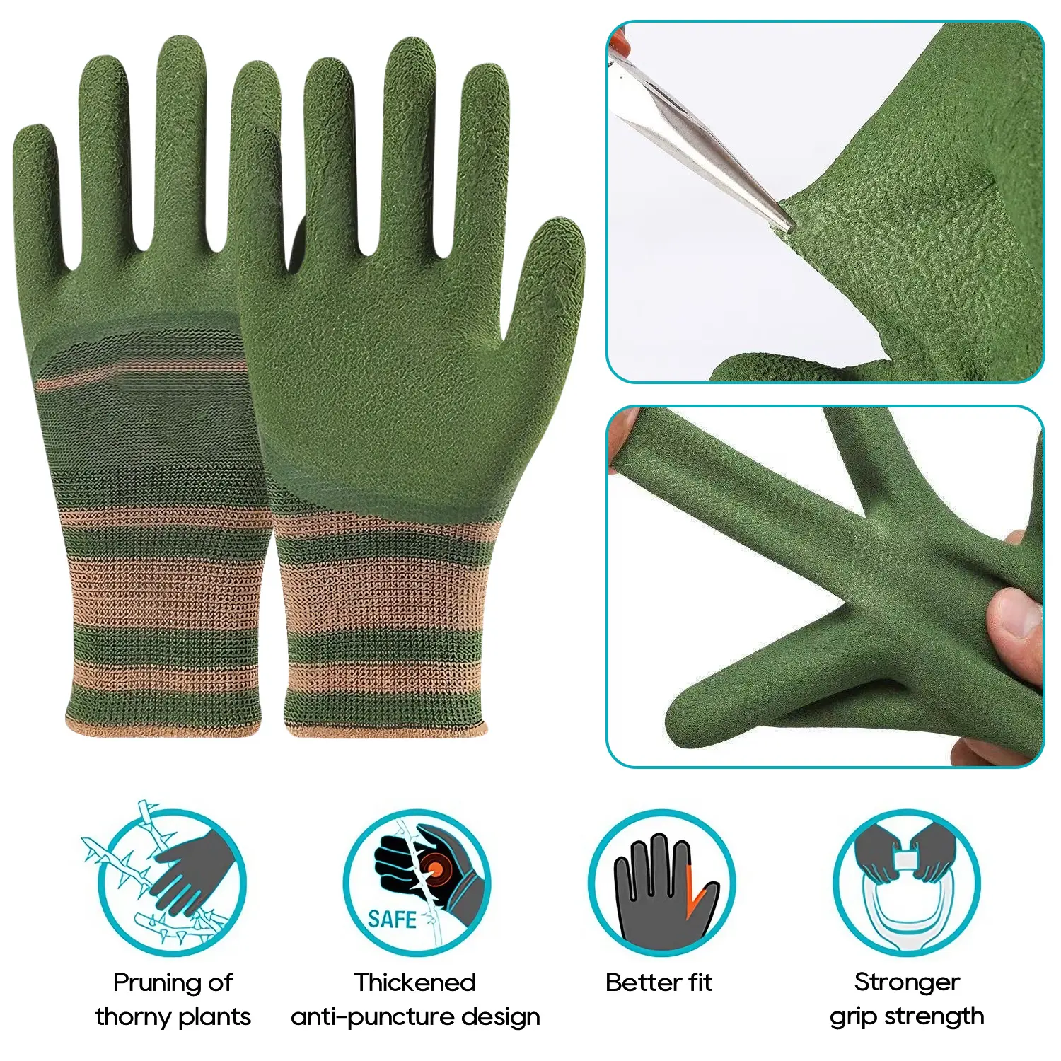 Canvas Aprons& Gloves Set ,Puncture-Resistant Gloves with Multi-Pocket Apron for Gardening Kitchen Chef Aprons, Work Aprons for Men Women,Heavy-Duty Canvas Gardening Apron