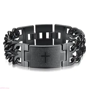 2026 Popular Unisex Punk Style Double-Row Titanium Steel Bracelet, Classic Cross Motif Couple Bracelet Set, Durable Retro Fashion Jewelry, Stylish Daily Wearing Accessory for Men, Women and Lovers Matching