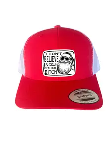 Dirty Santa Naughty Christmas Trucker Hats with Patches