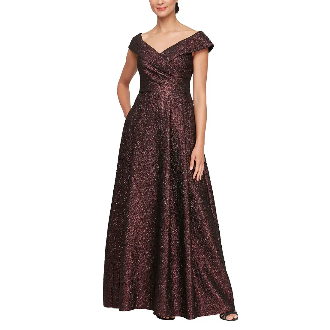 Alex Evenings Stretch Jacquard Evening Gown 8157030