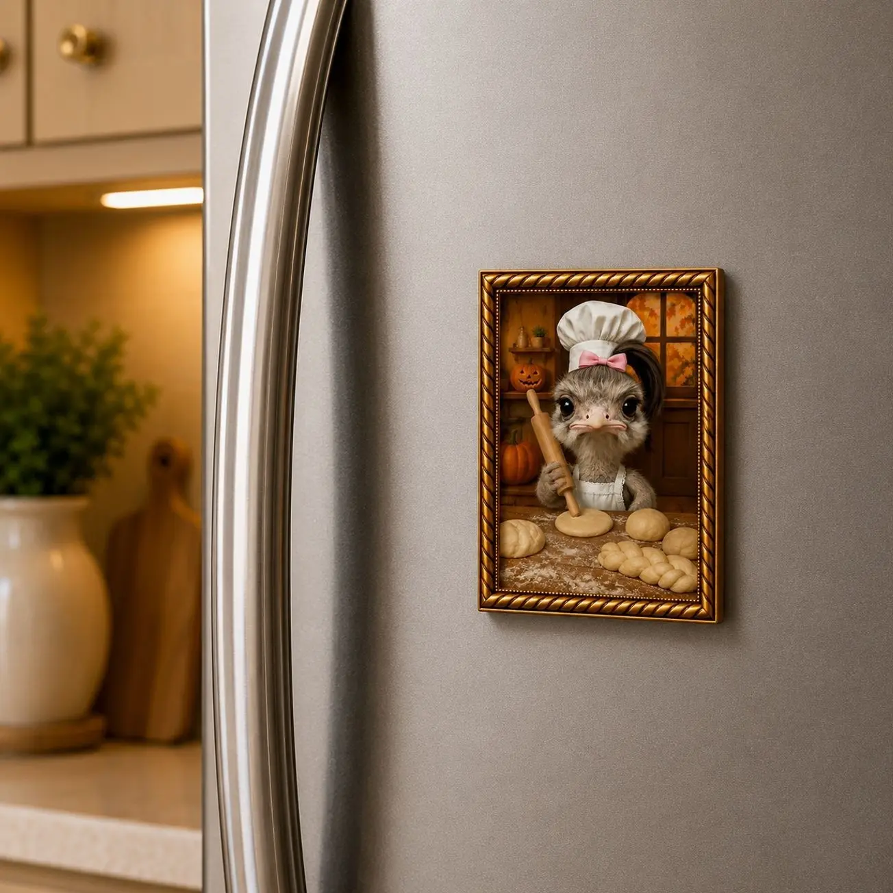 Cute Duck Baking Magnet, Kawaii Duck Kitchen Decor, Funny Fridge Magnet, Animal Lover Gift