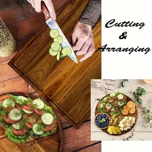 1PC Extra Large 26" X 13" Magnetic Acacia Wood Charcuterie Board with Handles, Perfect for Housewarming, Christmas, And Halloween Gifts.