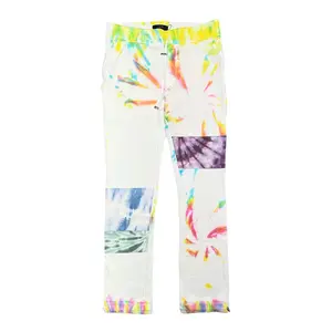 Amiri Tie Dye Art Patch Sweatpants White Multi