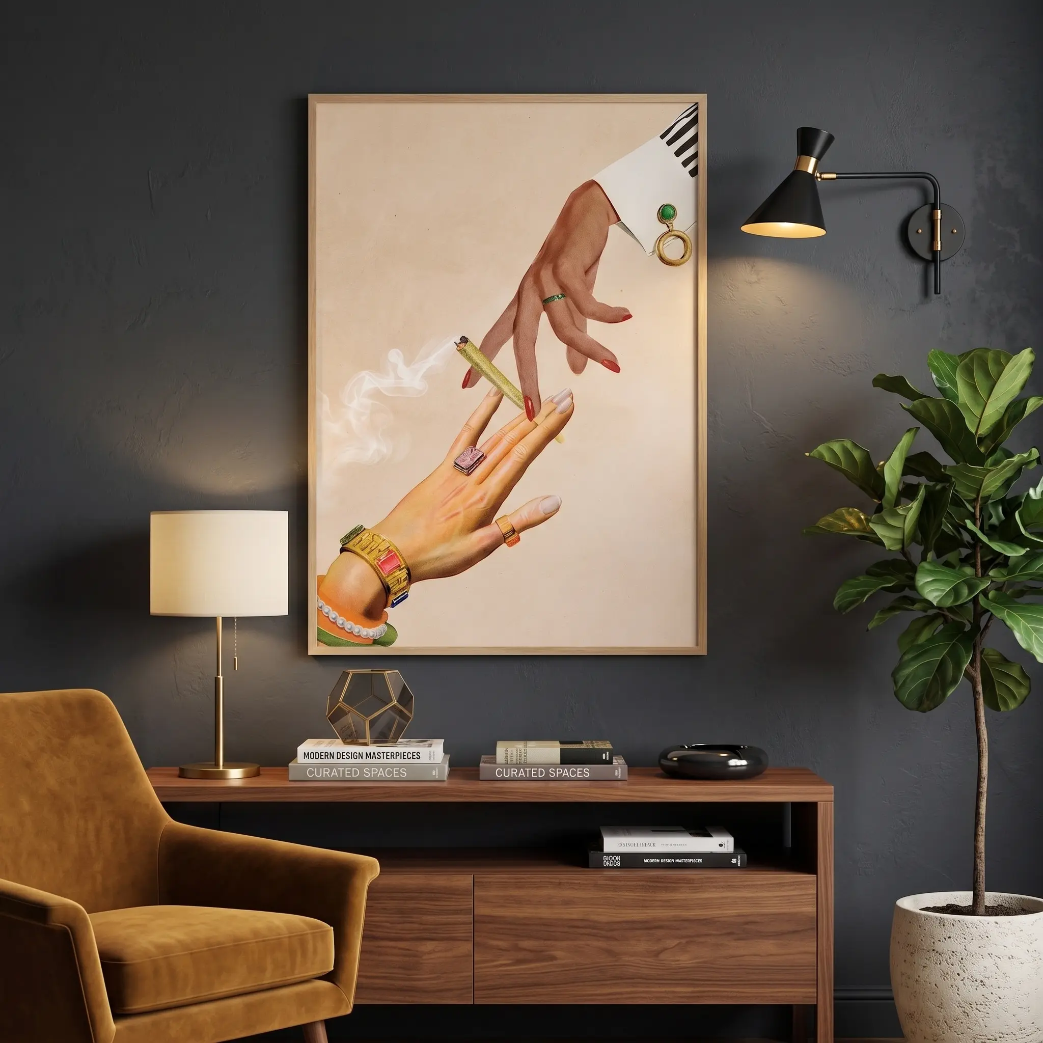 Deep Talks Surreal Wall Art, Trippy Collage Poster, Psychedelic Print, Retro Room Decor, Eclectic Home Artwork