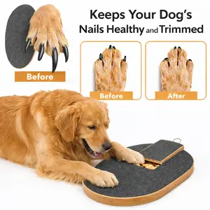 Heavy Duty Oval Dog Nail Scratch Board with Treat Box, Extra Thick Non-Slip Self-Filing Nail Board for Small Medium Large Dogs, Rounded Edge Dog Nail File Board for Indoor Use