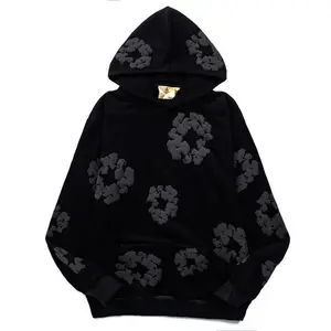 Denim Hoodie Women Floral Hoodie Youth Puff Print Set Sweatshirt Teen Fashion Designer Spring Clothing Cute Top Unisex Sweater Casual Classic Long Sleeve Womenswear Dress Graphic