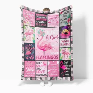 Just a Girl Who Loves Flamingos Blanket, Ultra Soft Flannel Throw, Girly Gift, Lightweight Portable, Ideal for Sofa Travel Camping Dorm