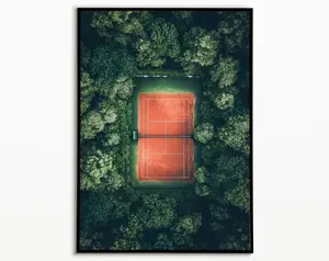 Vintage Tennis Court Poster, Aerial View Wall Art, Fine Art Print, Sports Decor, Digital Download