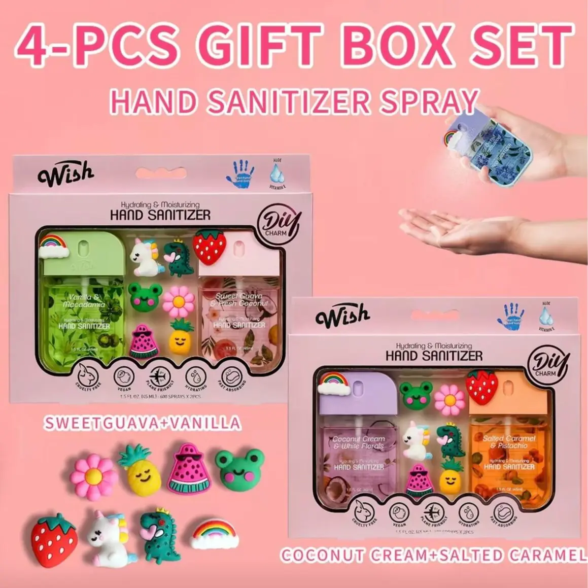 Wish Gift Box Set Power Mist Hydrating Hand Sanitizer Spray