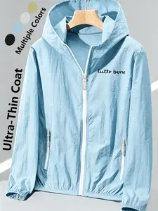 Womens Hooded Skin Coat with Tutto Bene Print Loose Slim Fit Comfortable Breathable Lightweight QuickDrying SkinFriendly for Daily Commute Casual Outings Outdoor Trips Multiple Colors AllSeason Versatile Jacket Coat