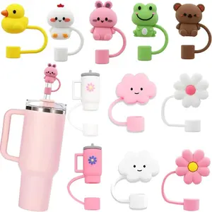 11Pcs Straw Cover for Stanley Cup, Silicone Straw Topper
