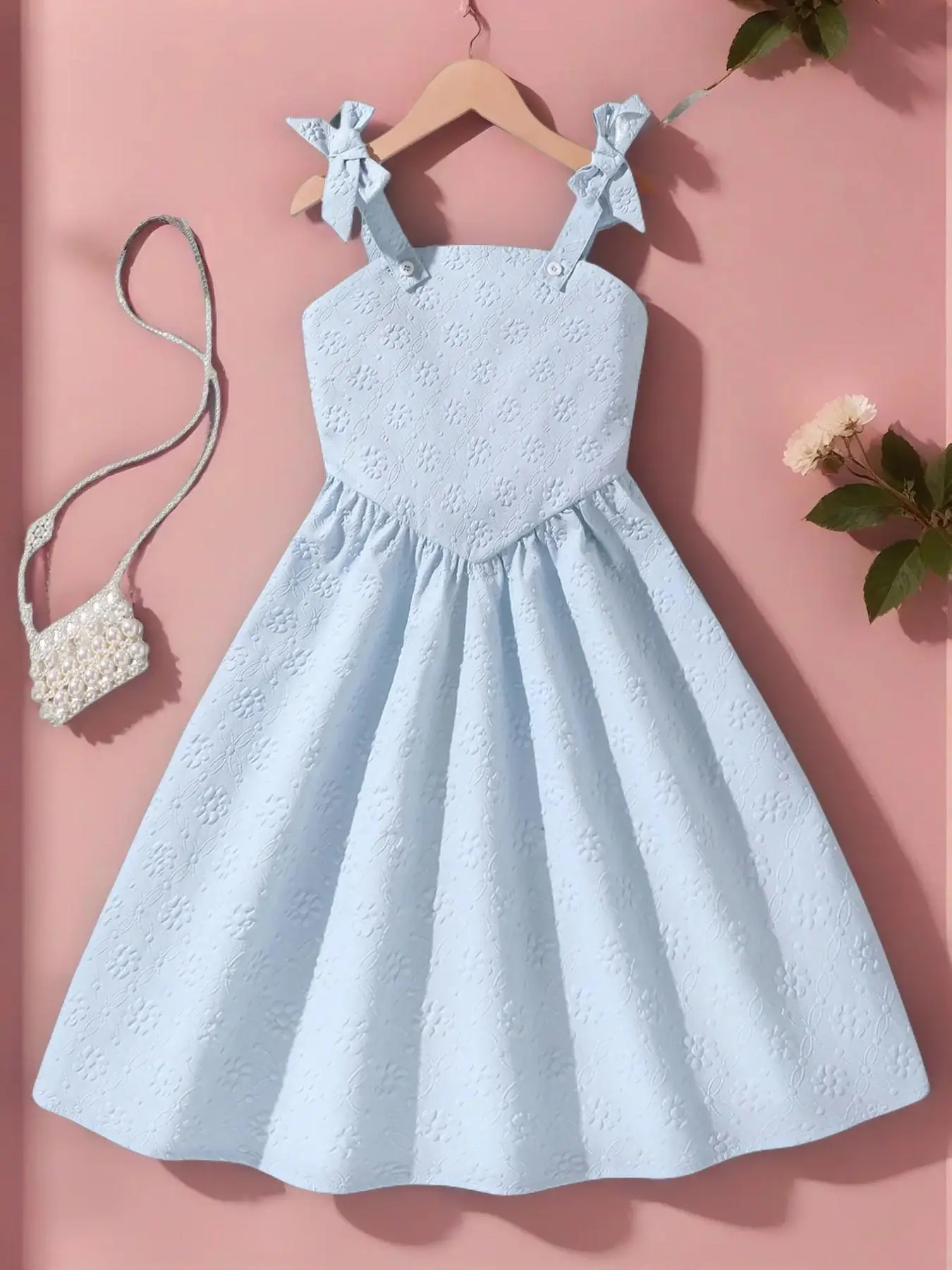 Girls' Sleeveless Tank Dress with Ruffle Details, Fashionable and Stylish, Perfect for Daily Gatherings and Vacations, Frilled Dress, Cute Dress, Plain Dress