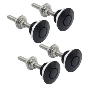4 Pcs 1.25 inch Universal 304 Stainless Steel Vehicle Hood Pins Quick Release Lock Latch Bumper License Plate Lock Clip Push Button Bonnet
