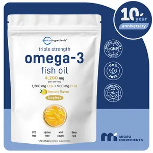 Micro Ingredients Triple Strength Omega 3 Fish Oil Supplements 4200mg Per Serving