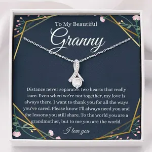 Grandmother Necklace, To My Granny Necklace “ Grandmother Gift From Granddaughter/Grandson, Jewelry Message Card, Necklace Gifts For Birthday, Anniversary, Christmas Day, Thanksgiving