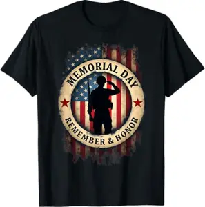 Remember &amp; Honor Partiotic Veterans Memorial Day T-Shirt