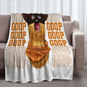 FRANALA The Burnt Peanut Goop Meme Blanket Lightweight Throw Blanket Flannel Fleece Microfiber Plush Bed Blanket Super Soft Blanket for All-Season Travel Camping Home
