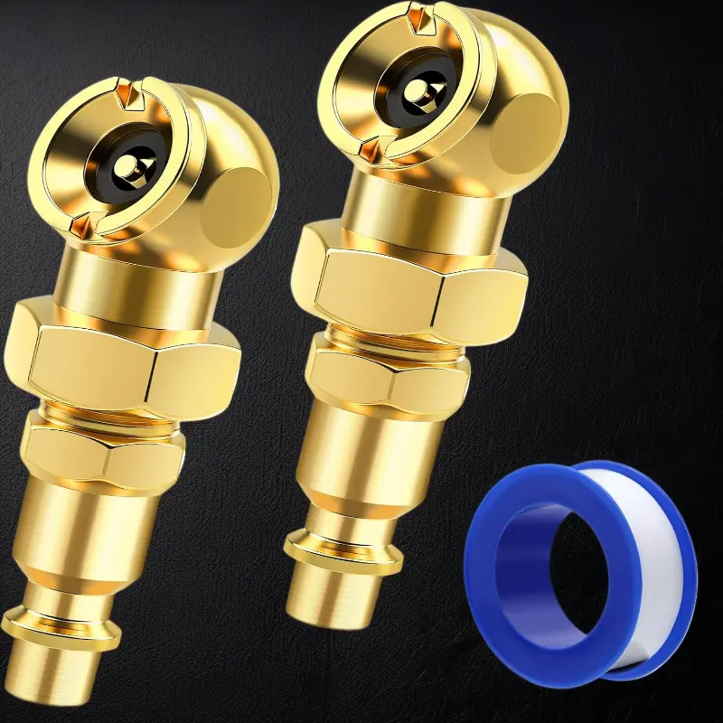 2 Pack Ball Foot Air Chuck Set, Portable Closed Flow Tire Inflator Nozzle, 1/4" NPT with Quick Connect, for Air Compressor & Tire Inflator Gauge