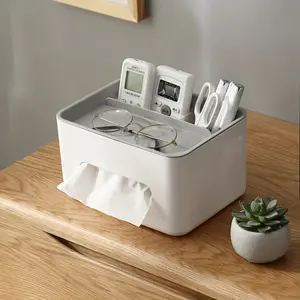 1pc Multifunctional Desktop Storage Box, Tissue Box, Drawer Paper Box, Remote Control Sundries Storage Rack Desk Storage Organization