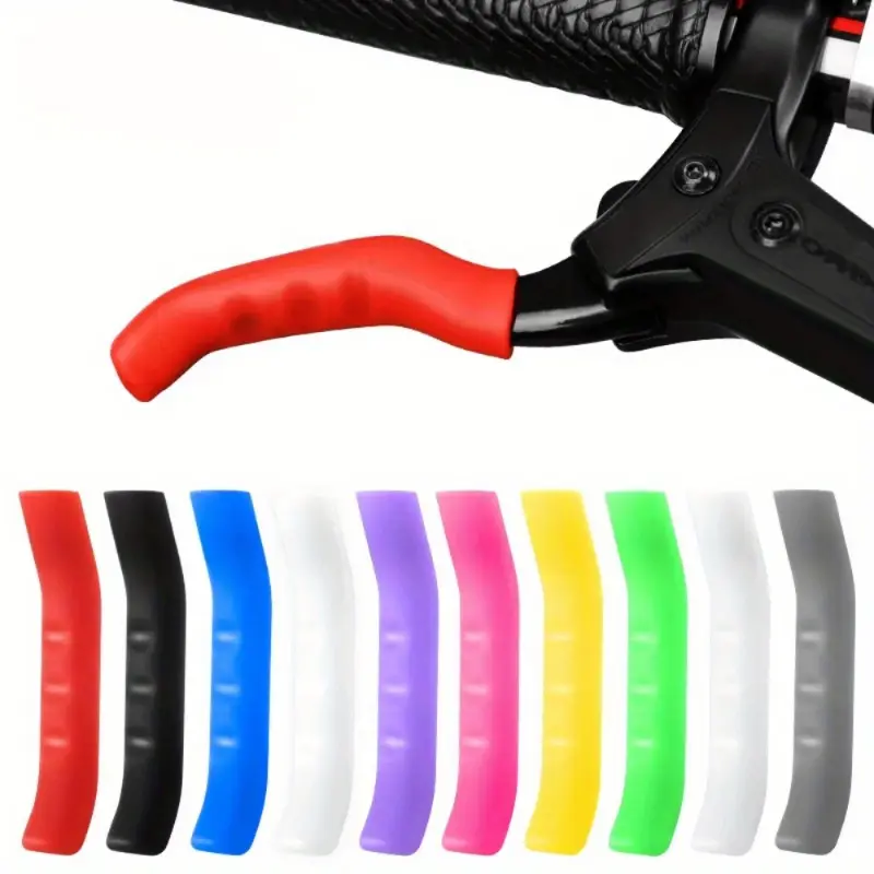2pc Silicone Brake Handle Grips for Mountain Bikes, Ergonomic Shock-Absorbent Covers with Non-Slip Texture for a Secure Hold
